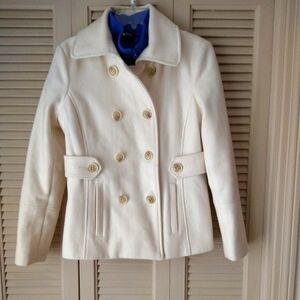 Nine West Ivory Wool Coat🪽 Size 6